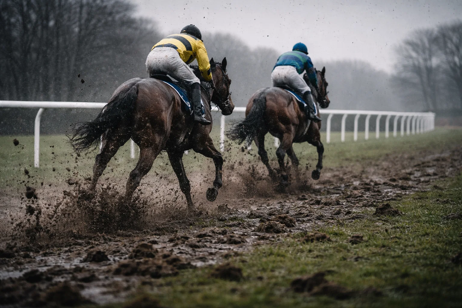 Horse racing on soft heavy ground conditions causing non-runner withdrawals in UK racing
